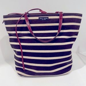 Kate Spade fabric with leather accent small satchel purse